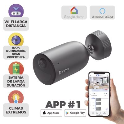 EZVIZ Cámara Bala IP / 2K 3 Megapixel / Batería Recargable 7800 mAh / Visión Nocturna Color 15 m (49.2 ft) – CS-EB3 - Imagen 2