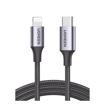 UGREEN Cable USB-C a Lightning / 1 Metro (3.28 Pies) / Certificado MFi / Carga Rápida 60W – 60759
