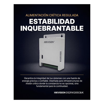 HIKVISION Fuente de Poder Regulada / 8 Salidas / 1 Amp por Salida / Voltaje Ajustable 12 – DS-2FA1205-C8/K - Imagen 2