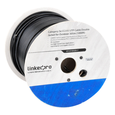 LINKEDPRO BY EPCOM Bobina de Cable UTP / Cat5e / 305 m (1000 ft) / CCA 24 AWG – EP-CAT-5E-V2-EXT - Imagen 3