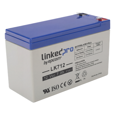LINKEDPRO BY EPCOM Batería de Respaldo AGM-VRLA / 12 V / 7 Ah / Vida Útil 5 Años – LK712 - Imagen 2