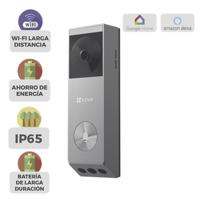 EZVIZ Videoportero IP de Batería / Dual Cámara 3 MP + 2 MP / Panel Solar 1.2W / IR 6 m (19.7 ft) – CS-EP3X