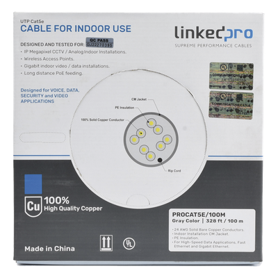 LINKEDPRO BY EPCOM Cable UTP Cat5e / 4 Pares / 100% Cobre Calibre 24 / 100 MHz – PRO-CAT-5E/100M - Imagen 3