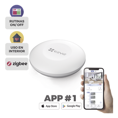 EZVIZ Botón de Emergencia Inalámbrico / Protocolo Zigbee / Batería CR2032 1.5 Años / 40.6 x 12.3 mm – CS-T3C